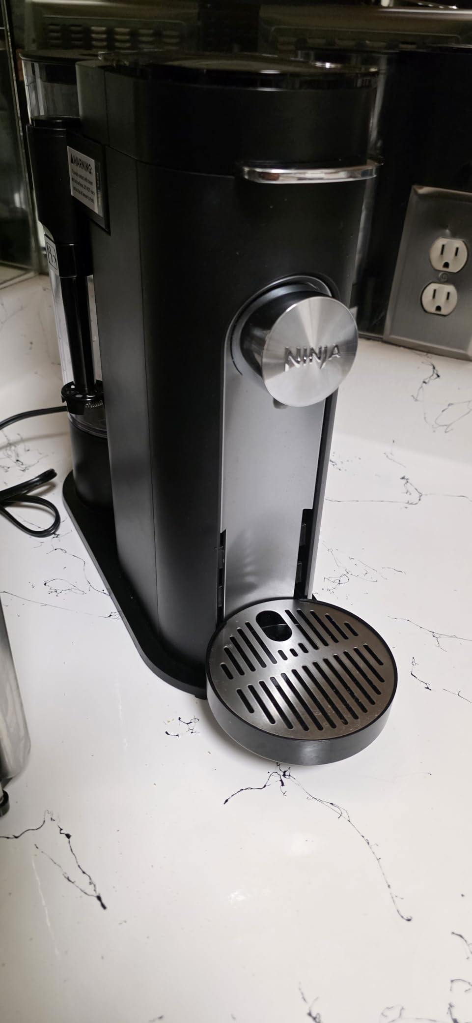 Ninja Pod and Grounds Specialty Single Serve Coffee Maker, K-Cup Pod Compatible, Brews Grounds, Compact Design, Built-in Milk Frother, 56 Ounces Reservoir, 6 Ounces Cup to 24 Ounces Mug Sizes, Stone, PB051ST customer photo 1