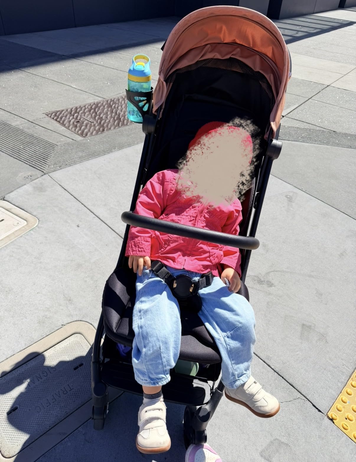 Gromast Gravity Folding Baby Stroller - Portable Travel Toddler Stroller w/Adjustable Backrest, Canopy & Cup Holder, Lightweight and UV Protected, One-Hand Automatic Folding - Black customer photo 2