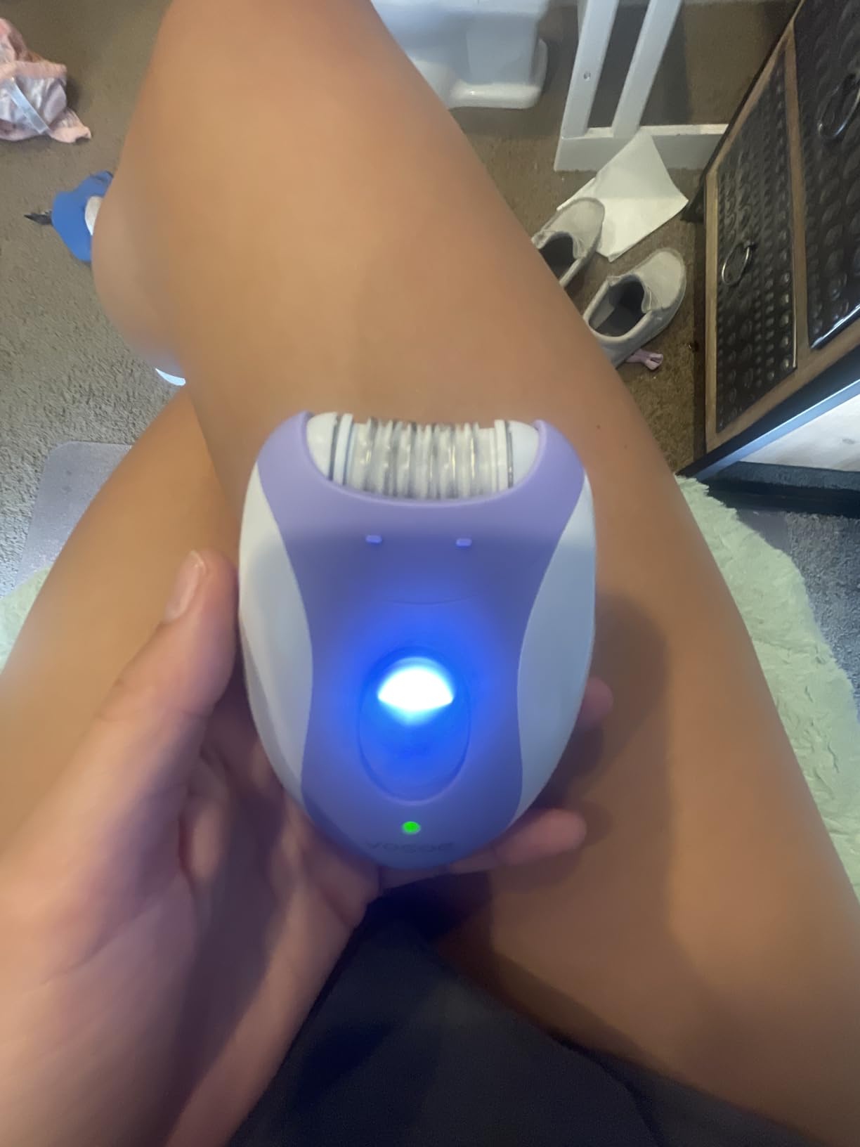 VOGOE Epilators Hair Removal for Women with 21 Tweezers & LED Light, 2 Speeds Cordless Epilator for Women, Electric Hair Removal Epilators Rechargeable for Arms & Legs HR110 (Purple) customer photo 1