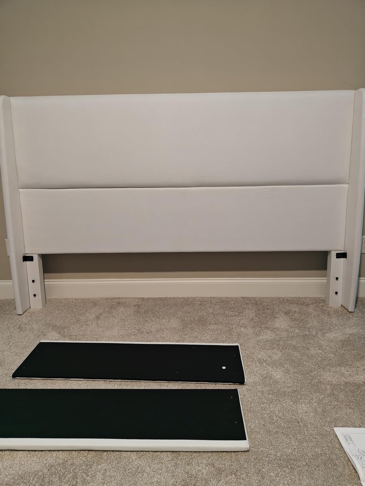 AMERLIFE Lift Up Storage Bed Queen Size Linen Upholstered Platform Bed Frame, Hydraulic Storage, Modern Wingback Headboard, No Box Spring Needed, Khaki customer photo 1