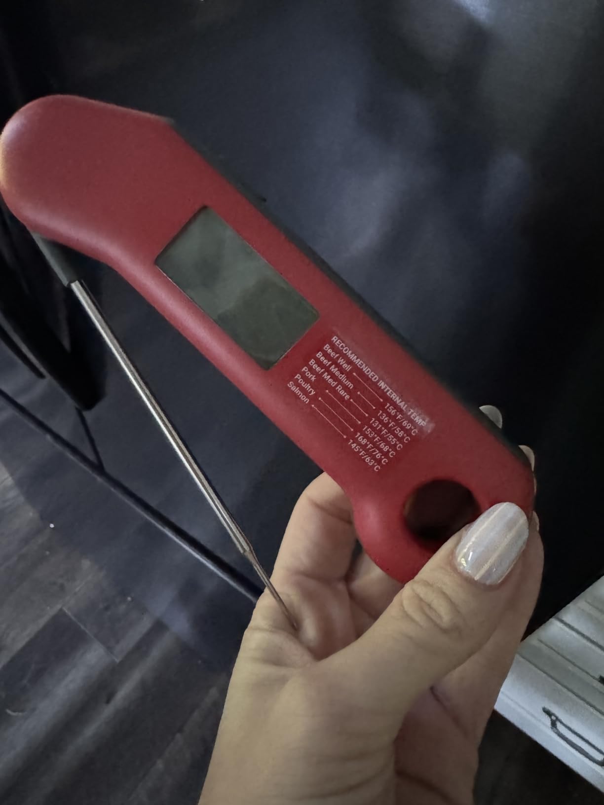 Professional Meat Thermometer Digital, Ultra-Fast 0.5 Sec Instant Read, NIST Certified ±0.5°F Accuracy, IP67 Waterproof, Auto-Rotating Backlit Display customer photo 1