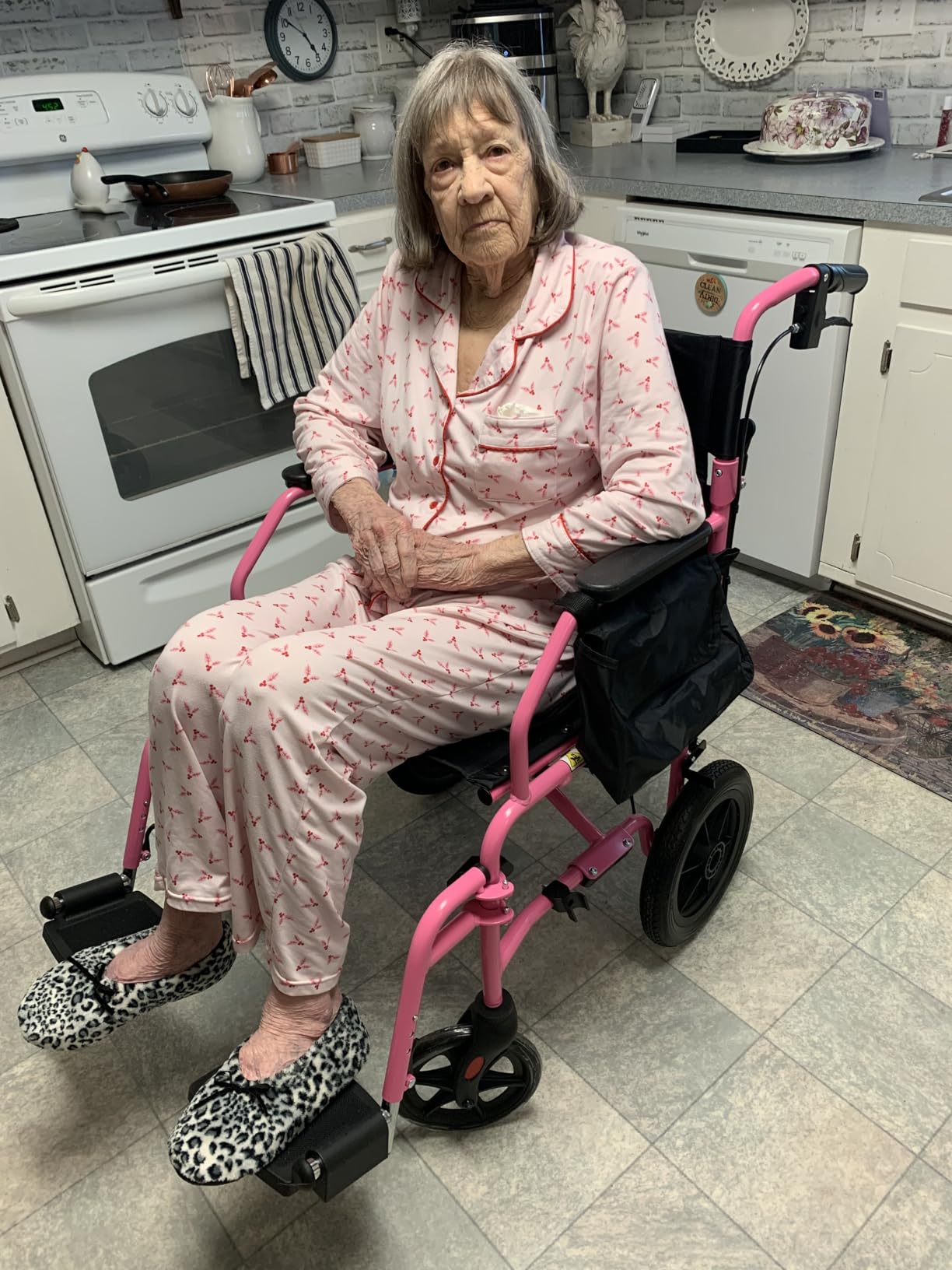 Platinum Health Hummingbird Ultra-Lightweight Foldable Transport Wheelchair, Handbrakes, 12-Inch Rear Wheels, Extra-Wide Seat (Sky Blue) customer photo 2