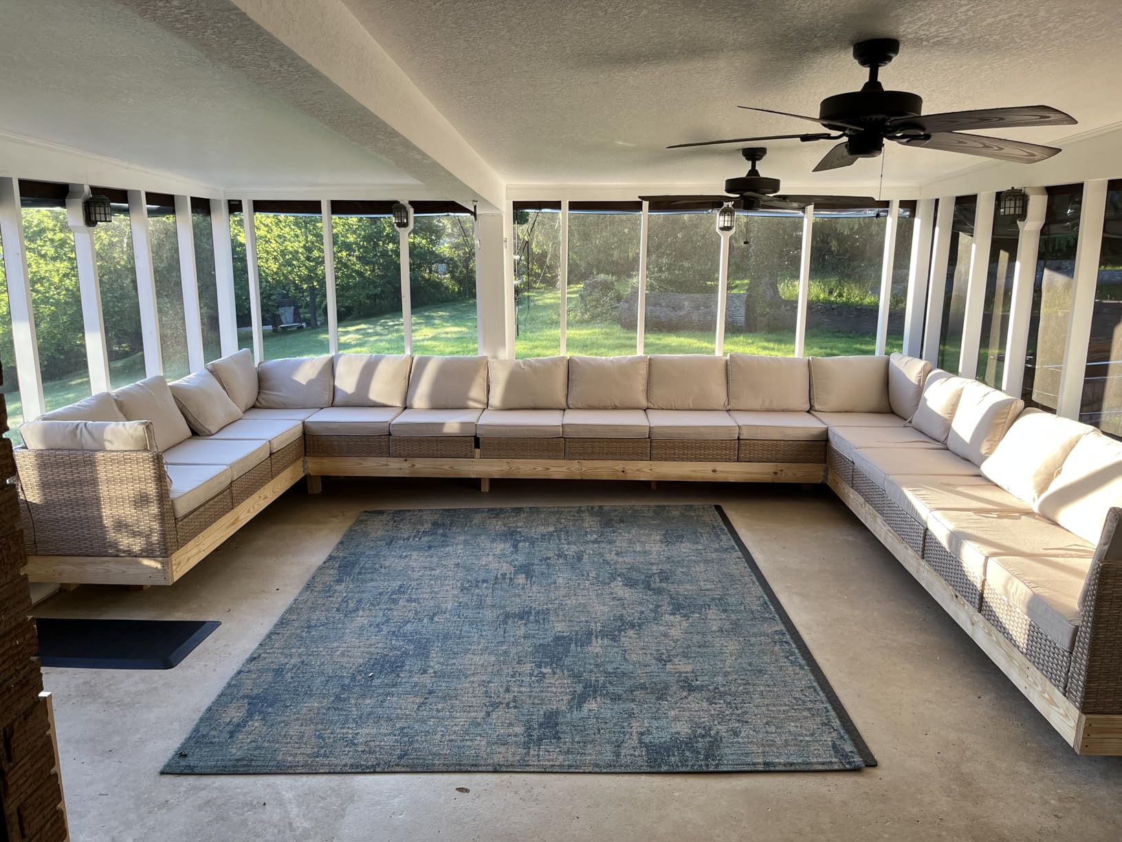 JOYURE 7 Piece Wicker Patio Furniture Set, Outdoor Conversation Sectional Sofa w/Coffee Table, All-Weather Outdoor Sofa with Thick and Anti-Slip Cushions for Deck, Poolside, Garden, Beige customer photo 1