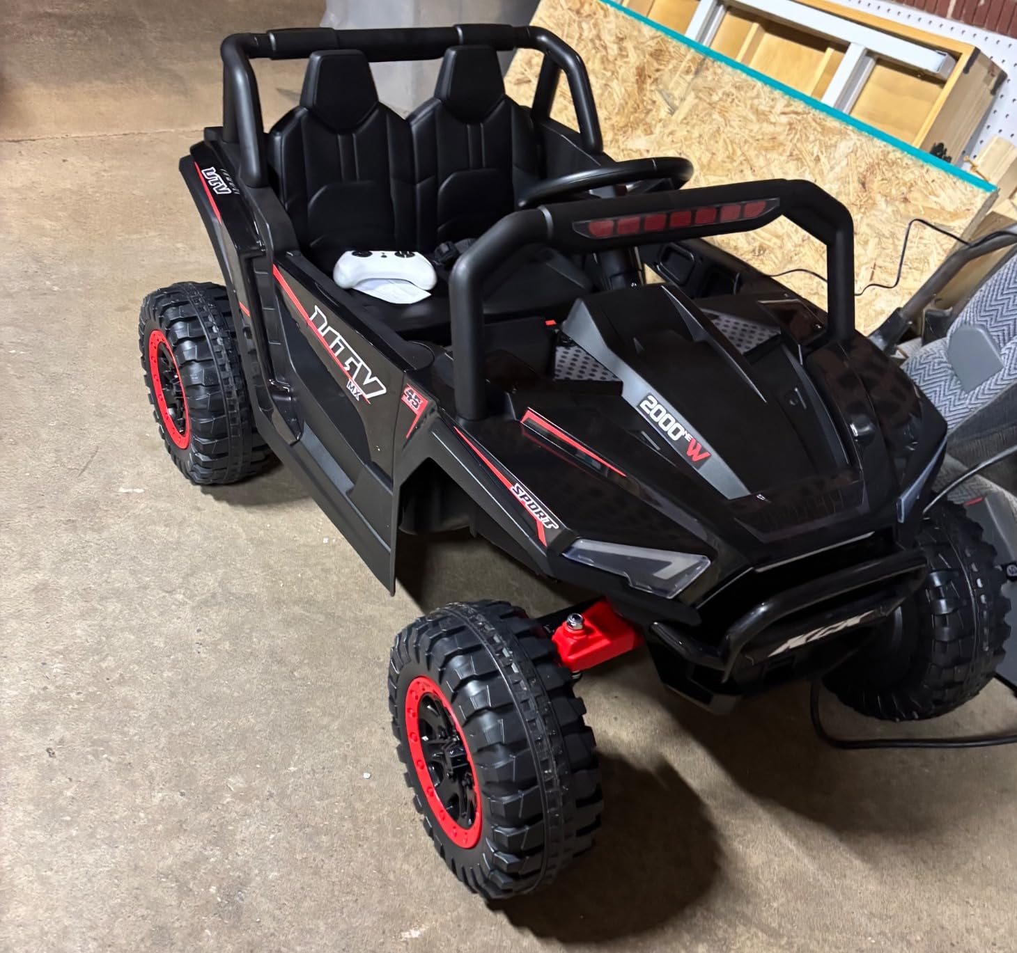 Hikole 24Volt Ride on Toys for Big Kids 2 Seater, 4WD UTV Kids, Ride On Cars for Boys&Girls with Parent Remote, Shock Absorption, Wide Seat for 2 Persons, Dashboard/Music/Horn/Bluetooth/LED, Black customer photo 1