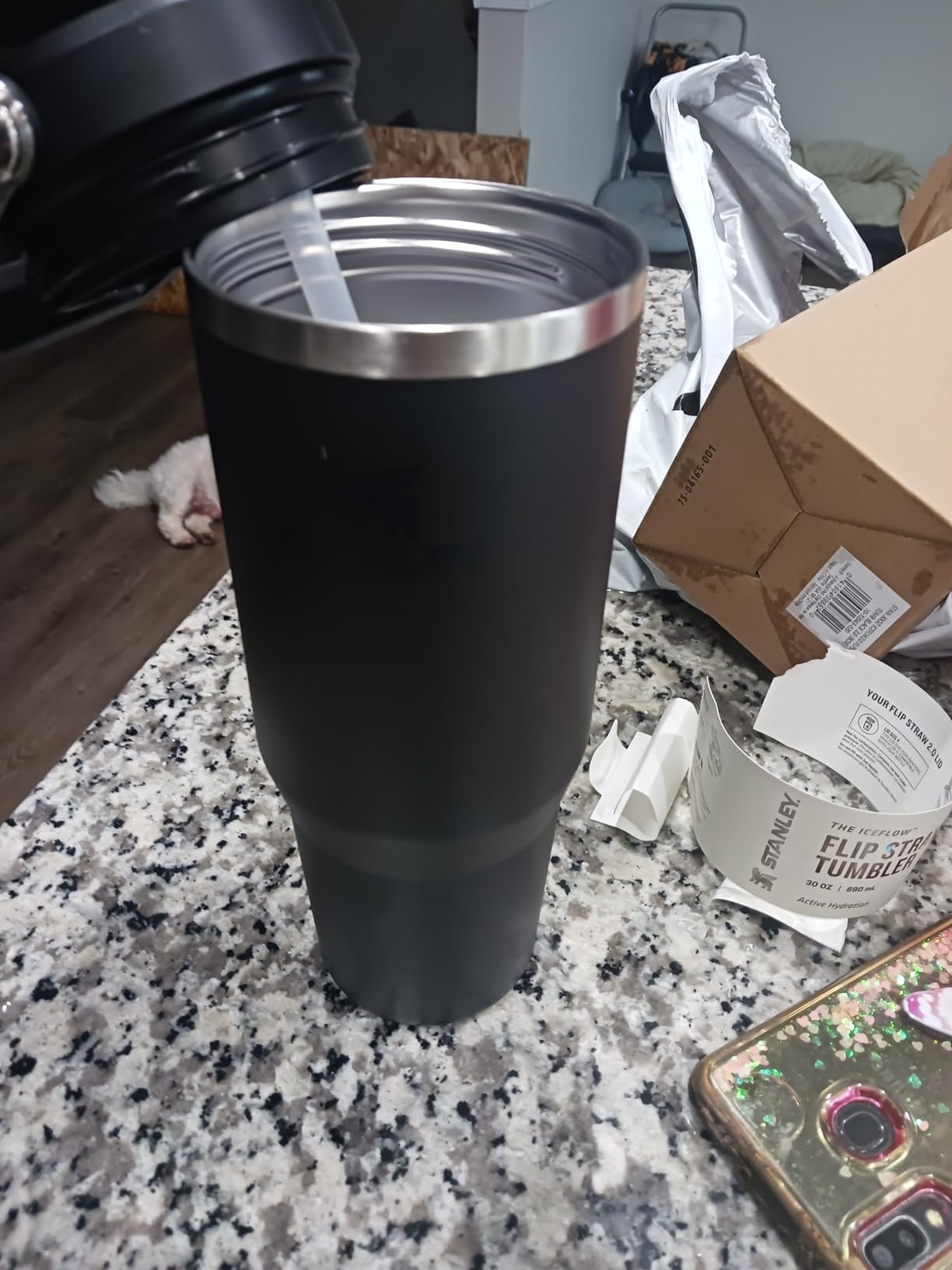 Stanley IceFlow 2.0 Flip Straw Tumbler with Handle 30 oz | Twist On Lid and Flip Up Straw | Leak Resistant Water Bottle | Insulated Stainless Steel | Black 2.0 customer photo 1