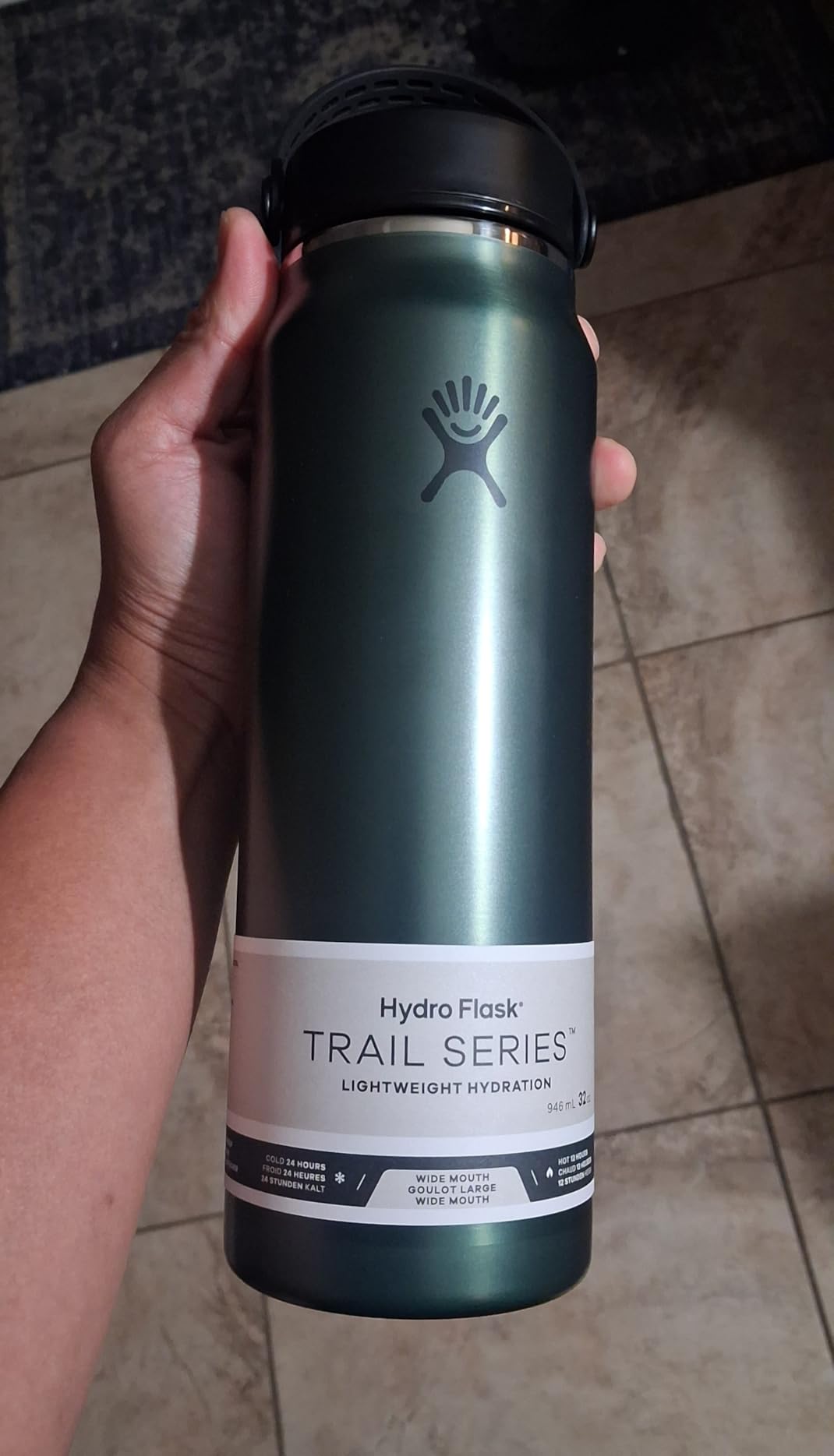 Hydro Flask 32 Oz Lightweight Trail Series Wide Flex Cap Tourmaline- Hiking Water Bottle customer photo 2