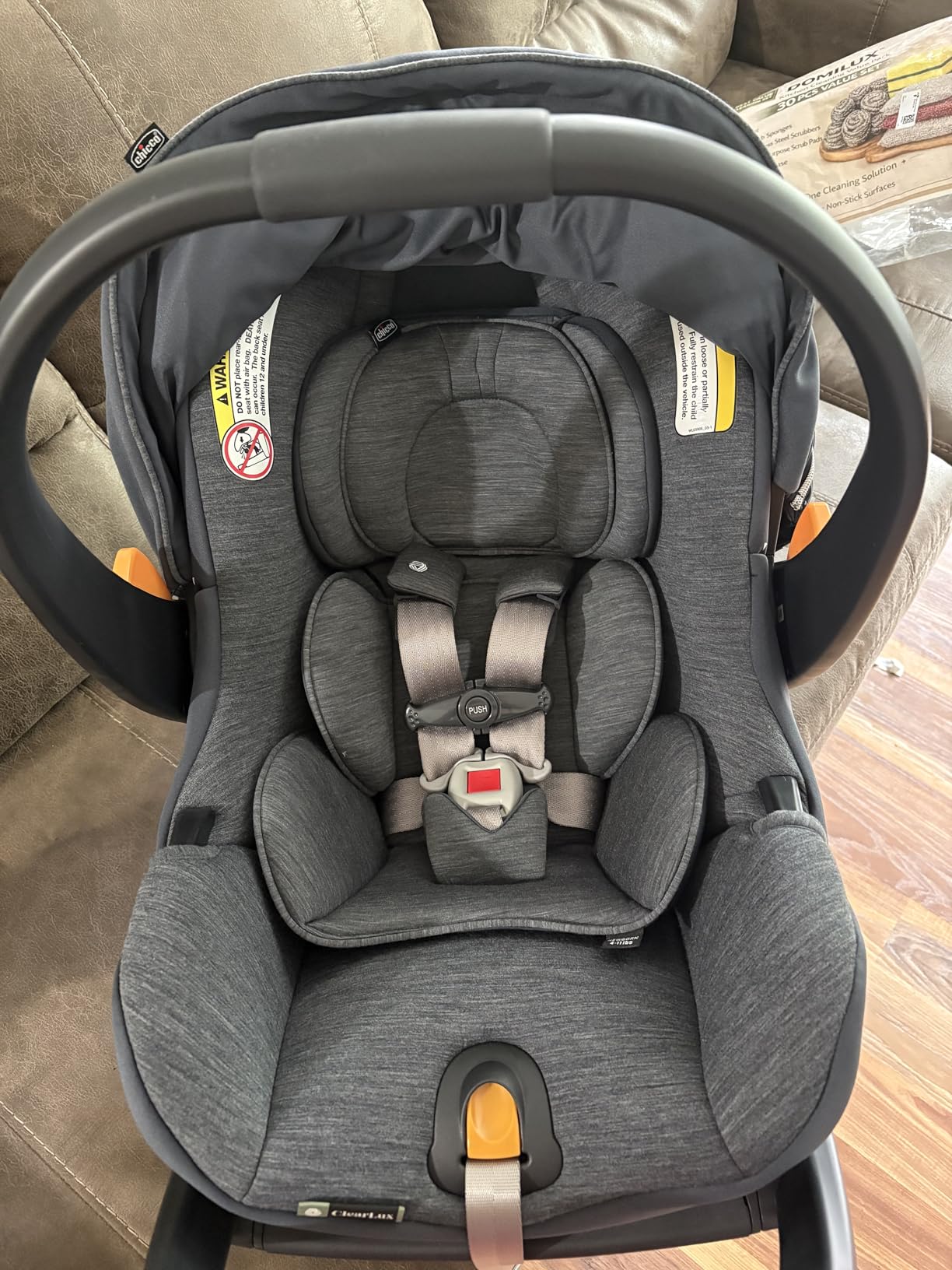 Chicco KeyFit Max Zip ClearTex Infant Car Seat and Base, Rear-Facing Seat for Infants 4-30 lbs., Infant Head and Body Support, Compatible with Chicco Strollers, Baby Travel Gear, Sierra/Beige customer photo 2