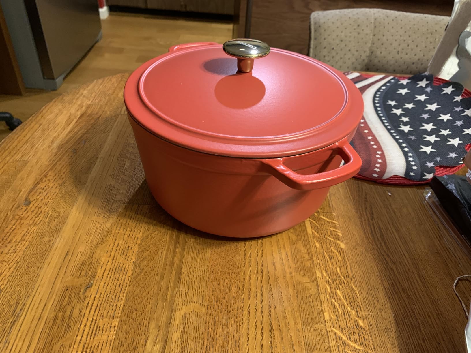 CAROTE 5QT Enameled Cast Iron Dutch Oven Pot with Lid, Red customer photo 1