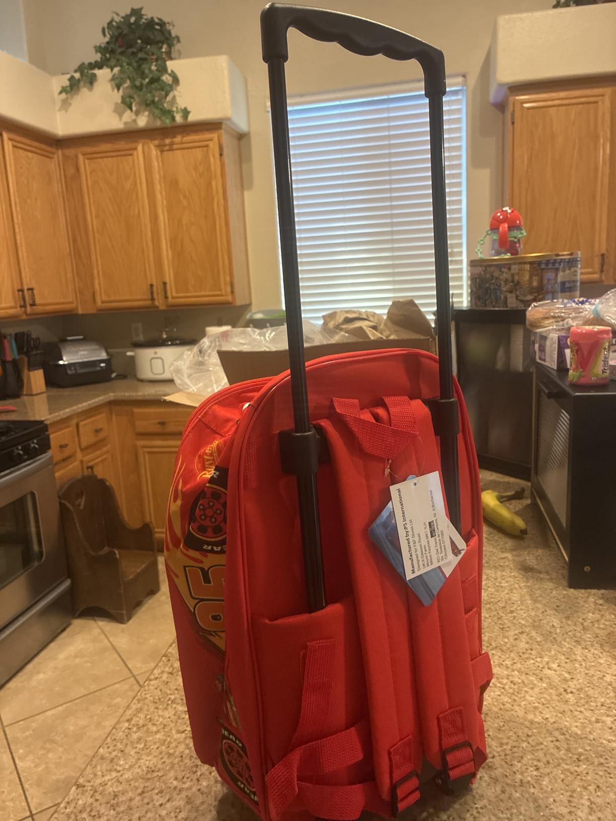 Disney Cars Lightning McQueen Carry-On Luggage with Wheels & Telescopic Handle for Kids 17''- 18.5L, Lightweight Travel Bag for Boys & Girls, Trips & Vacation Gifts customer photo 2