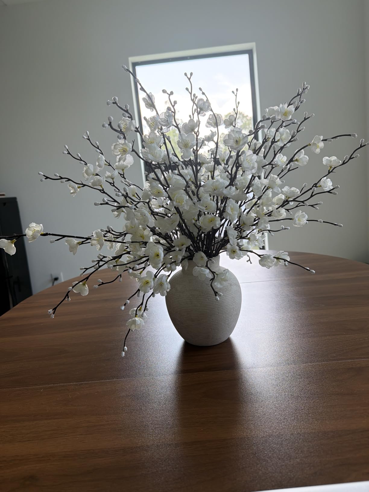 Vanselia Ceramic Flower Vase Home Decor - Farmhouse Table Vases Rustic Vintage Living Room Kitchen Bedroom Decorations for House Book Shelf Office Coffee Desk Dining Fireplace (7.4