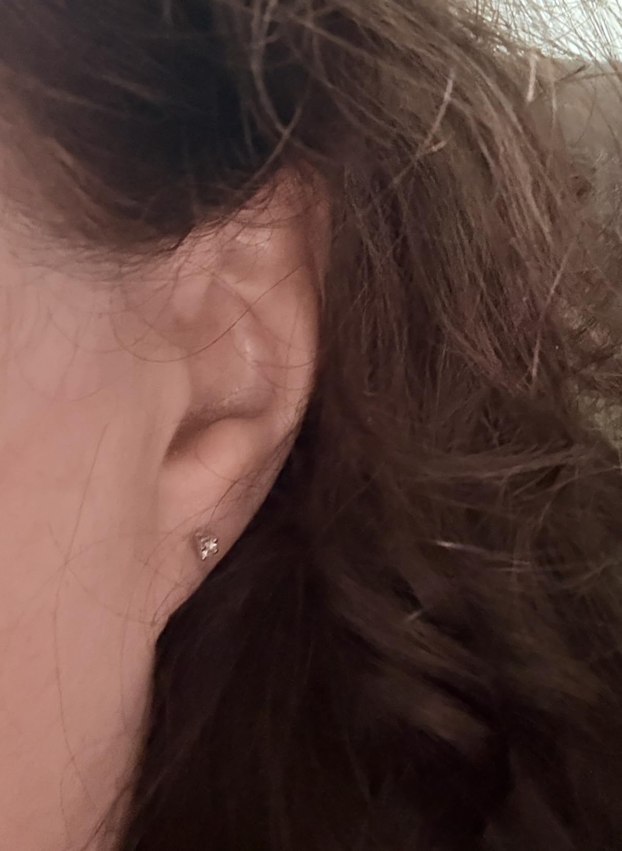 Gilded Lab-Grown Diamond Stud Earrings | 925 Sterling Silver Studs and 14KT Gold 925 Plated Silver | Hypoallergenic Fine Jewelry | 4-Prong Basket, Push Back Nut | Round Cut, SI1 Clarity, F Color | 1/10 to 1 1/2 ct tw customer photo 1