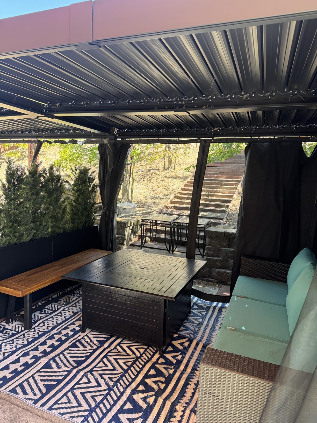 Airwire 10x12 FT Louvered Pergola, Metal Outdoor Pergolas with Adjustable Roof, Hardtop Gazebo with Waterproof Curtains & Netting for Deck, Patio, and Backyard customer photo 2