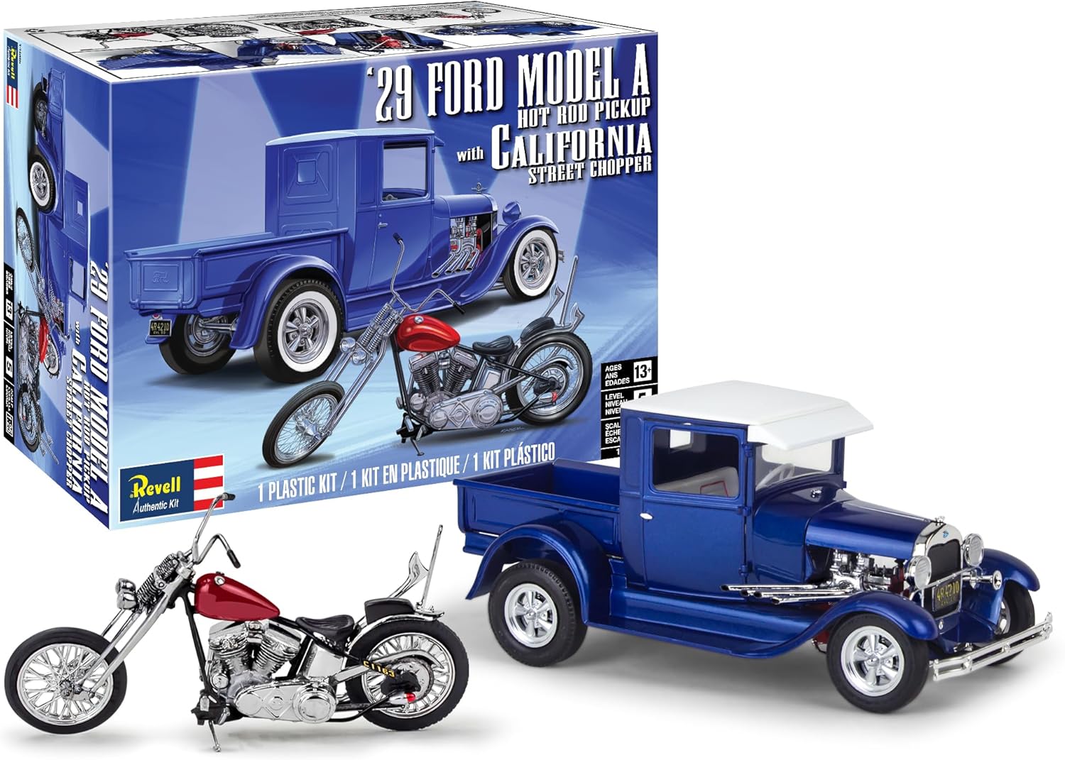 Revell 14565 1929 Ford Model A Hot Rod Pickup with California Street Chopper 1:25 Scale 205-Piece Skill Level 5 Model Building Kit customer photo 1