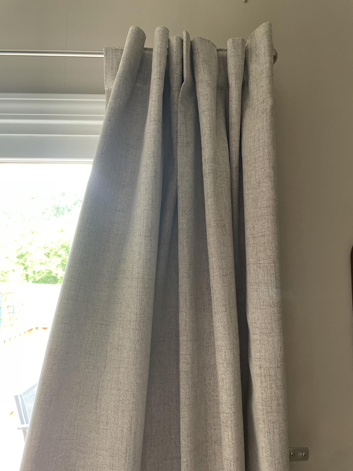 100% Blackout Curtains 84 inch Length 2 Panels Faux Linen Long Drapes for Bedroom Nursery Living Room Black Out Room Darkening Curtain Thermal Insulated Back Tab Rod Pocket(W52 x L84, Beige) customer photo 1