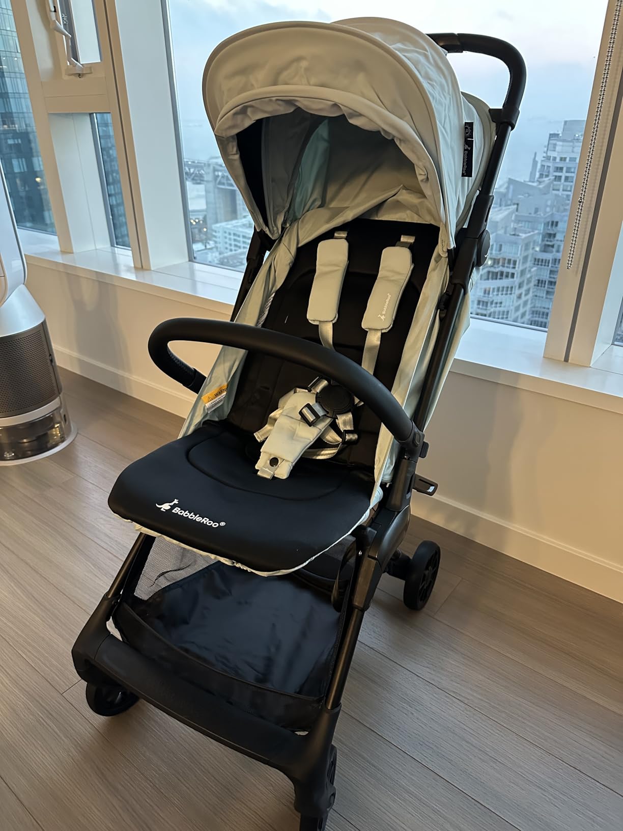 BabbleRoo Hoplite Compact Stroller - Lightweight Travel Stroller for Airplane (12.3 lbs), from Birth to 55 lbs, Easy Fold, PU Wheels, Alloy Frame, Near-Flat Recline, Cup Holder, Baby Stroller customer photo 2
