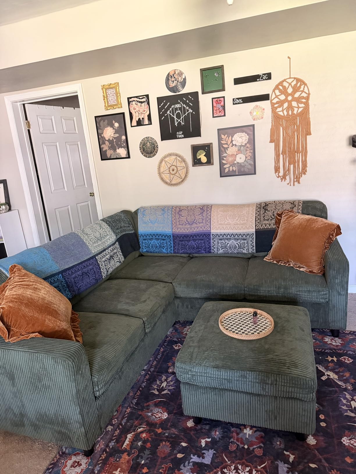 HONBAY Corduroy Sectional Couch with Storage L-Shaped Sectional Couches for Living Room 6 Seater Sectional Sofa, Beige customer photo 1