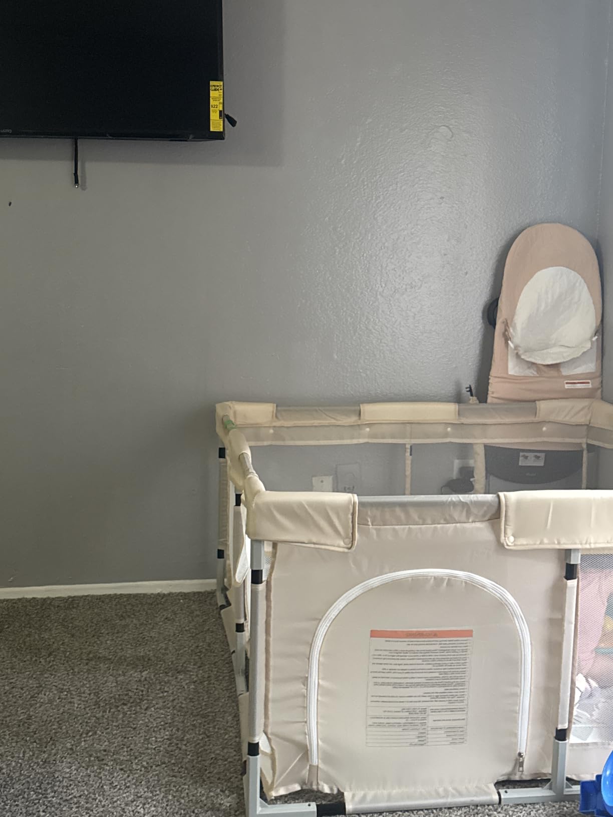 Uanlauo Beige Small Baby Playpen - 47x47in Playpen for Babies and Toddlers, Safe Indoor Play Pen, Baby Pen with Storage Bag and Breathable Mesh customer photo 1