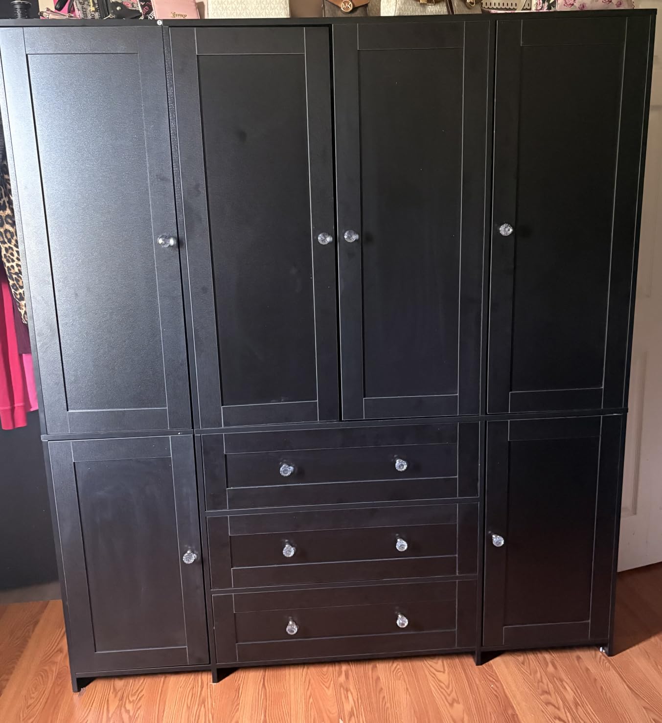 VOWNER Armoire Wardrobe Closet with Drawers and Mirror, 71