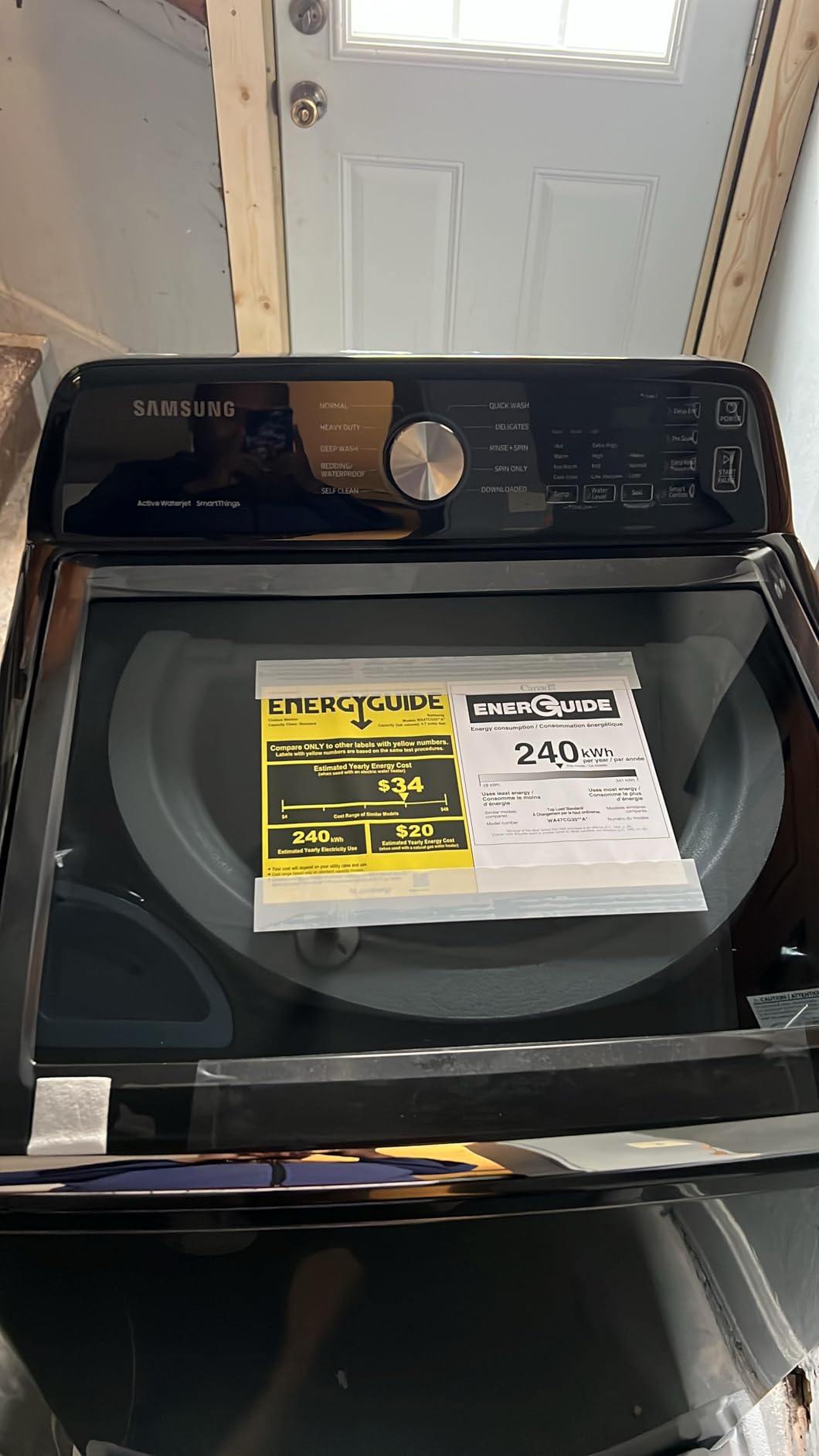 Samsung Smart 4.7 Cu Ft Top Load Washer & 7.4 Cu Ft Electric Dryer, Sensor Stops Overdrying, Low Vibration Quiet Wash, Black customer photo 2