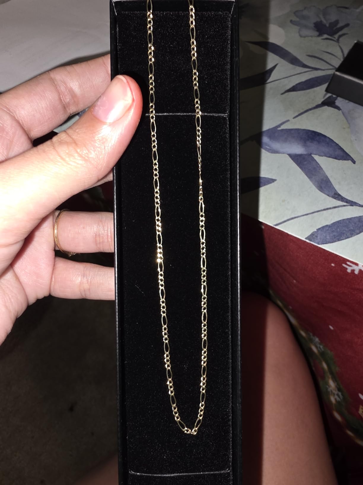 14K Solid Yellow Gold Figaro Chain Necklace for Men & Women Diamond Cut with Lobster Claw Clasp Italian 14K Real Gold Jewelry Gifts customer photo 2