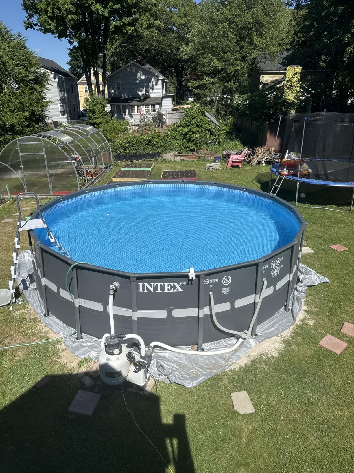 INTEX Ultra XTR 18 ft x 52 in Above Ground Pool Set, Round Swimming Pool with Steel Frame, 2100 GPH Sand Filter Pump, Ladder, Cover, & Ground Cloth customer photo 1