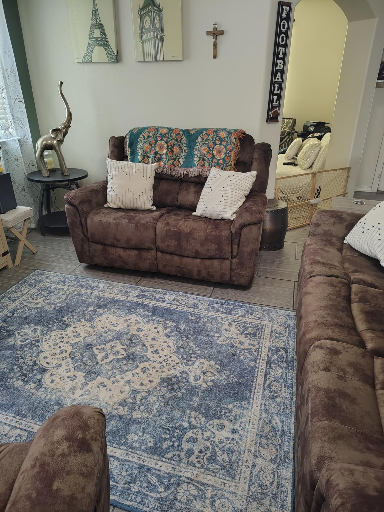EBELLO Manual Recliner Chair, Soft Fabric Recliner Sofa with Overstuffed Armrest and Backrest for Living Room, Bedroom, Grey customer photo 2