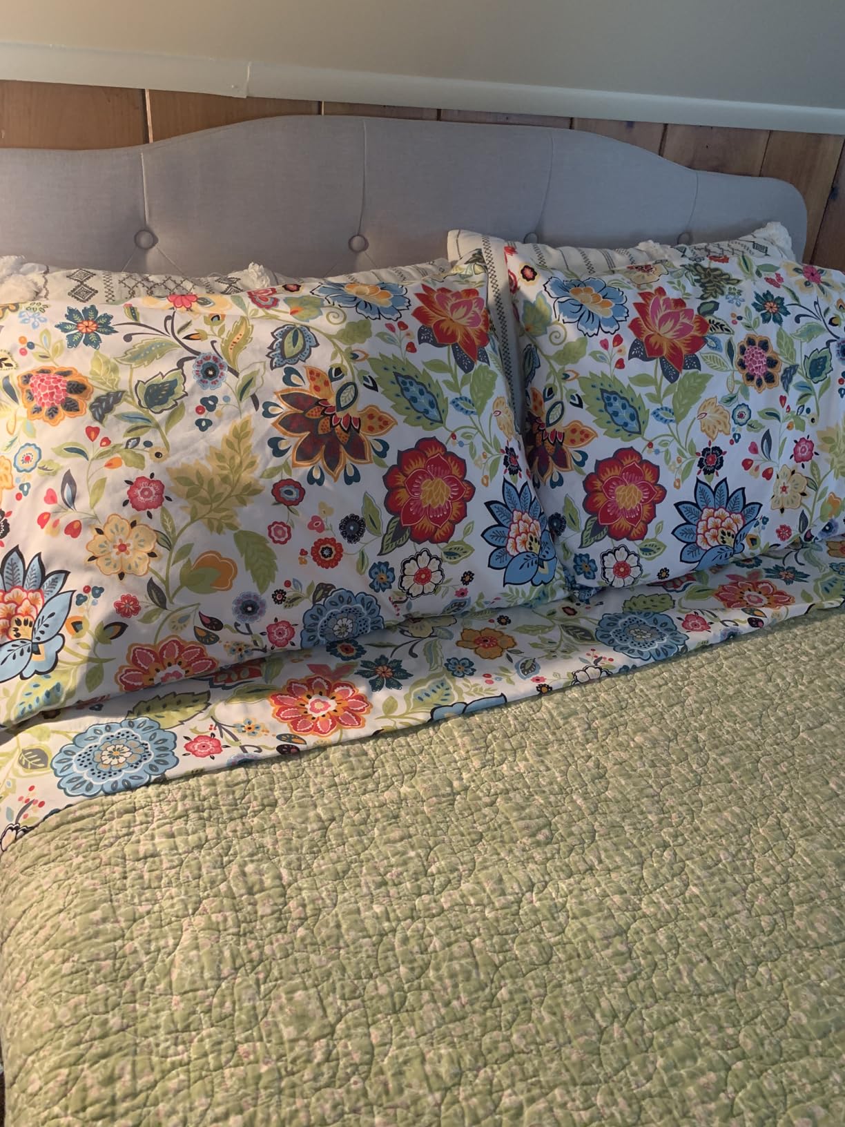 Bedlifes Full Floral 4-Piece Sheet Set - Cooling Sheets Blend Rayon Derived from Bamboo, Soft & Breathable, Deep Pocket 16