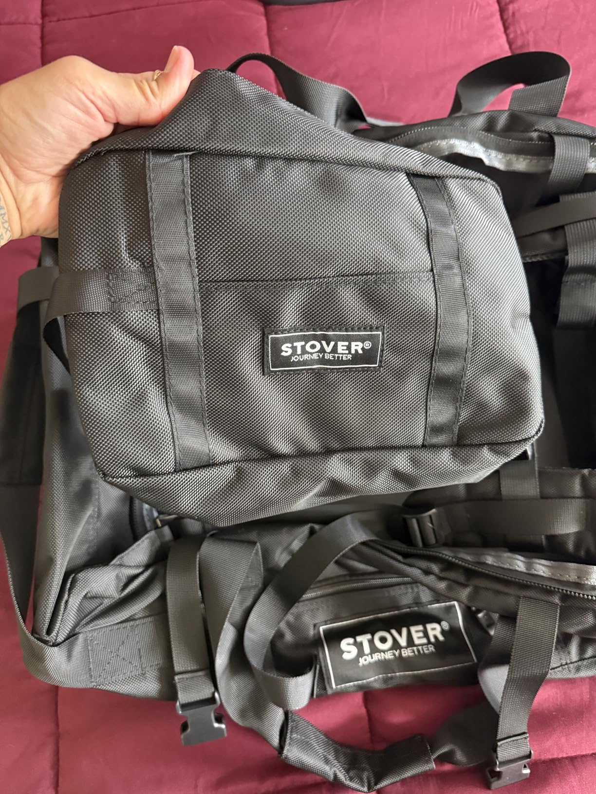 STOVER 45/80/100L Rolling Duffel Bag with Wheels, X-Large Durable Travel Duffle + Toiletry Bag, Heavy Duty, Packable with Shoulder Straps- Use as Luggage or Backpack (Green) customer photo 1