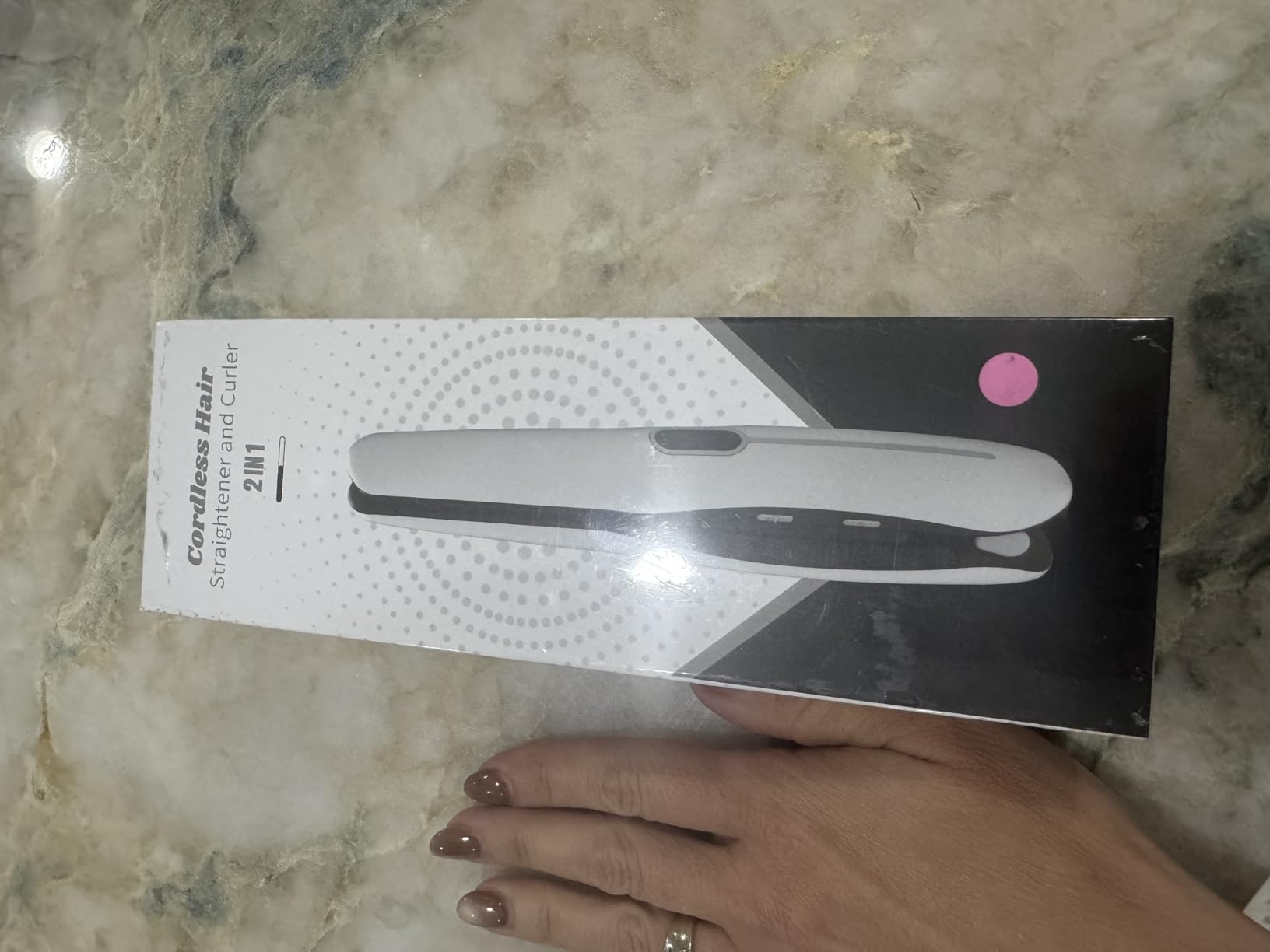 Cordless Hair Straightener, Titanium Floating Plates, LCD, 320-410°F, 20min auto shutoff, USB-C Rechargeable. Portable for Travel, Home & Daily use. White customer photo 1