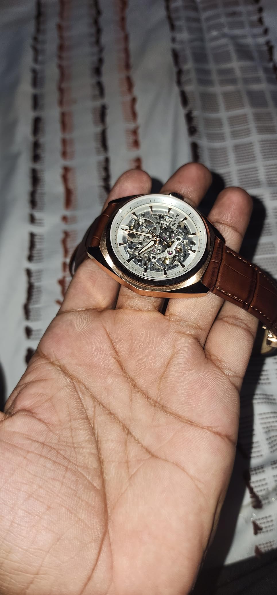 Men's Automatic Dress Classic Surveyor Watch, Black Leather Strap, Full Skeleton Dial, 42 Hour Power Reserve, 41mm customer photo 2