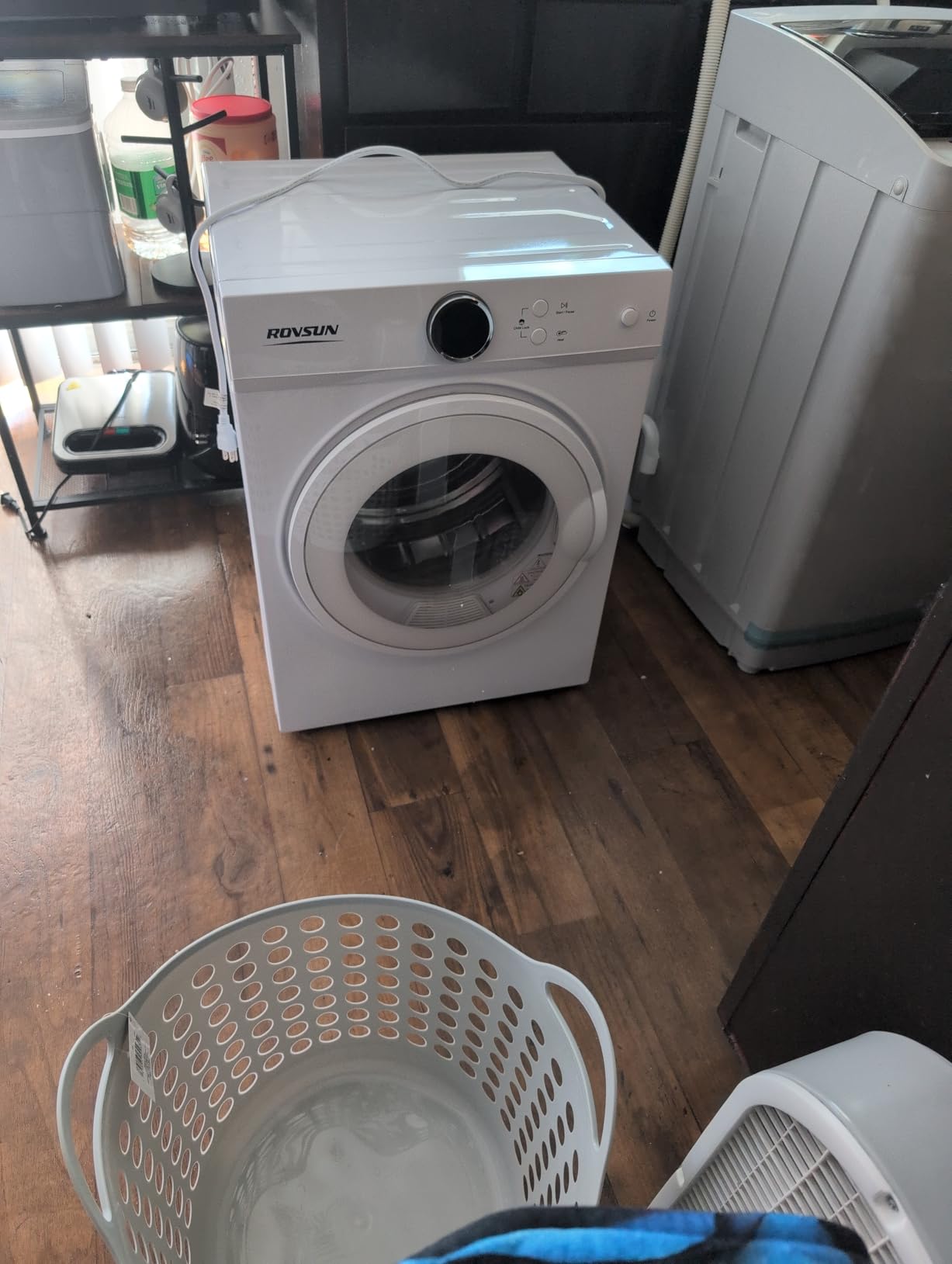ROVSUN 1.8 Cu.Ft Portable Clothes Dryer, 1020W High End Front Load Electric Dryer, Compact Laundry Dryer with Electronic Screen Control & Stainless Steel Tub customer photo 2
