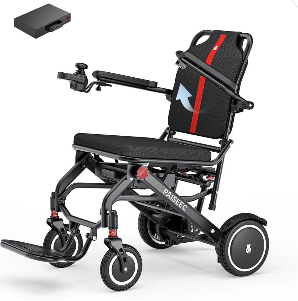 Paiseec Lightweight Electric Wheelchair Foldable, Only 32 lbs, Compact Power Wheelchair for Travel customer photo 1