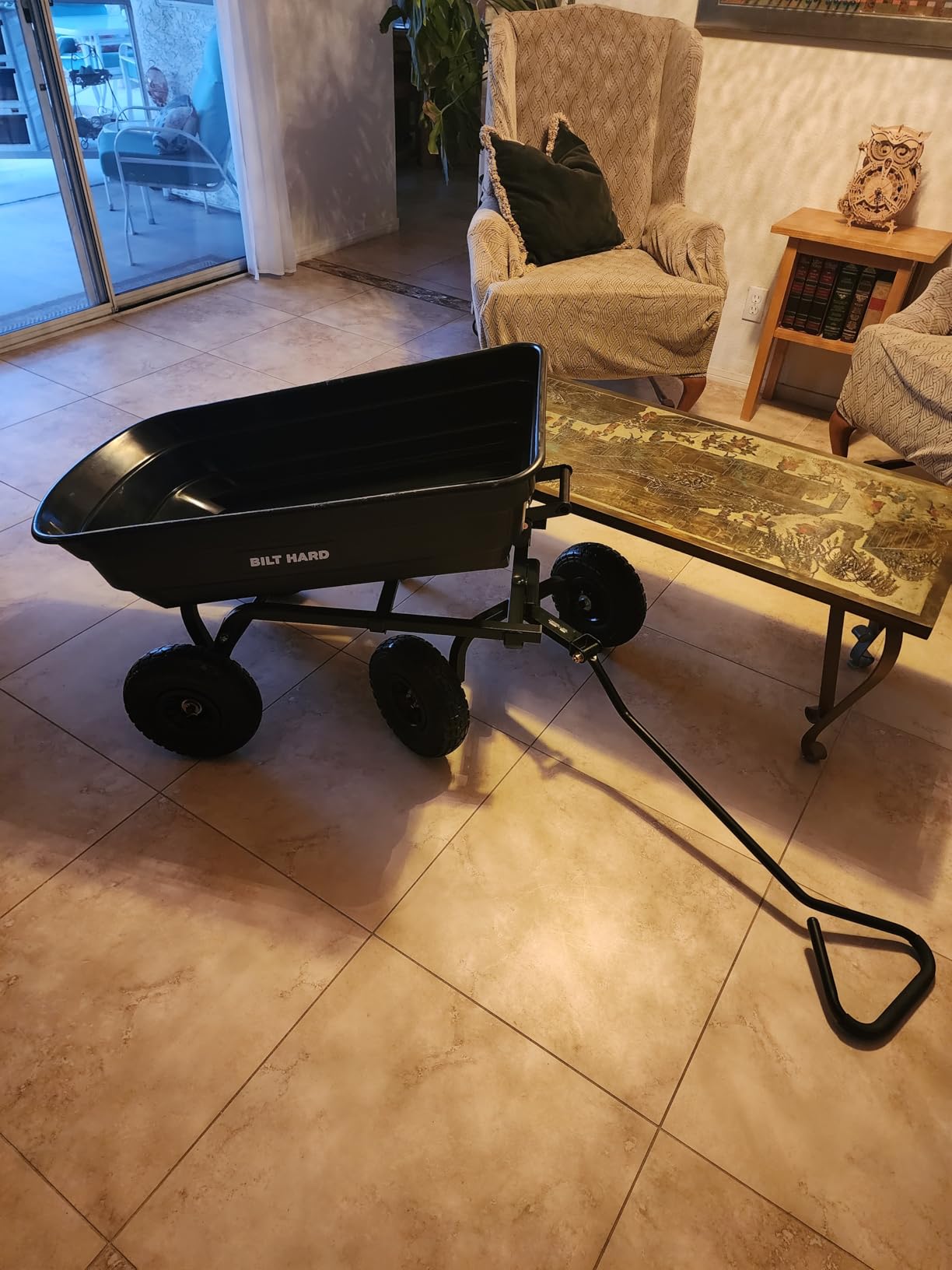 BILT HARD 7 Cu Ft Poly Garden Dump Cart 1200 lbs with No Flat Tires, Quick Release, 2-in-1 Convertible Handle, Dump Wagon Heavy Duty for Yard, Outdoor customer photo 1