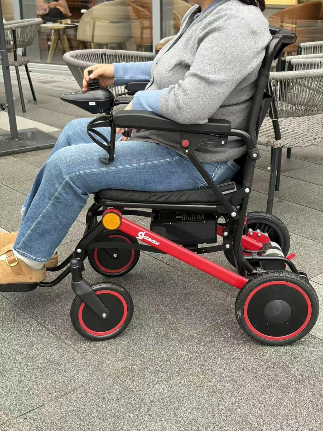 Aotedor Electric Wheelchair for Adults, 500W Motor All-Terrain Foldable Power Motorized Wheelchairs, Airline Approved Portable Travel Wheelchair with 15 Miles Long Range Lithium Battery customer photo 1