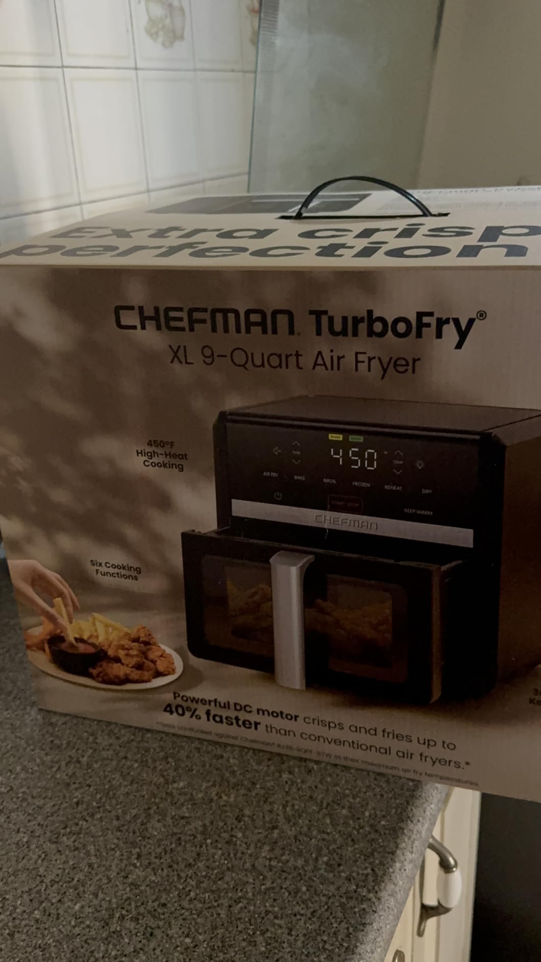 Chefman Air Fryer 9 Qt | TurboFry 7-in-1 High-Powered 450F Cooking for Crispier and Even Results | XL Basket with Viewing Window | Air Fry, Bake, Broil, Reheat, Dehydrate, Defrost, Keep Warm customer photo 1