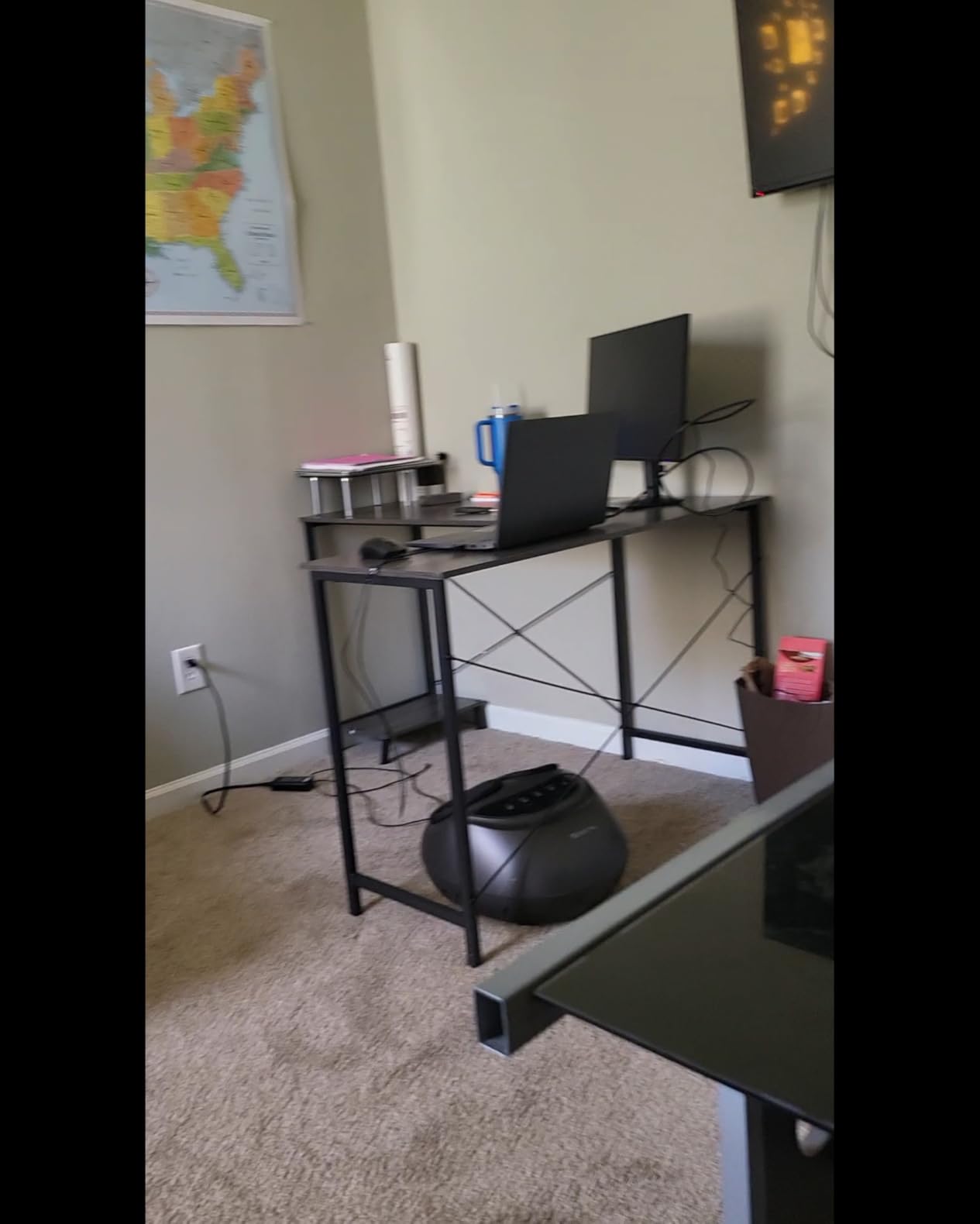 DUMOS L Shaped Desk, Computer Gaming Desks Corner Office Table with CPU Shelf for Home Study Writing Work Station 50 Inch, Black customer photo 2