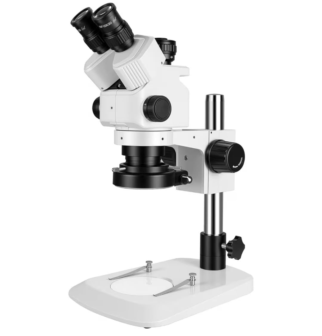 Professional Trinocular Stereo Zoom Microscope with 56-Bulb LED Ring Light, 6X-45X Magnification, WF10X Eyepieces, 0.6X-4.5X Zoom Objective, 0.5X CTV Trinocular High Definition Adapter customer photo 1