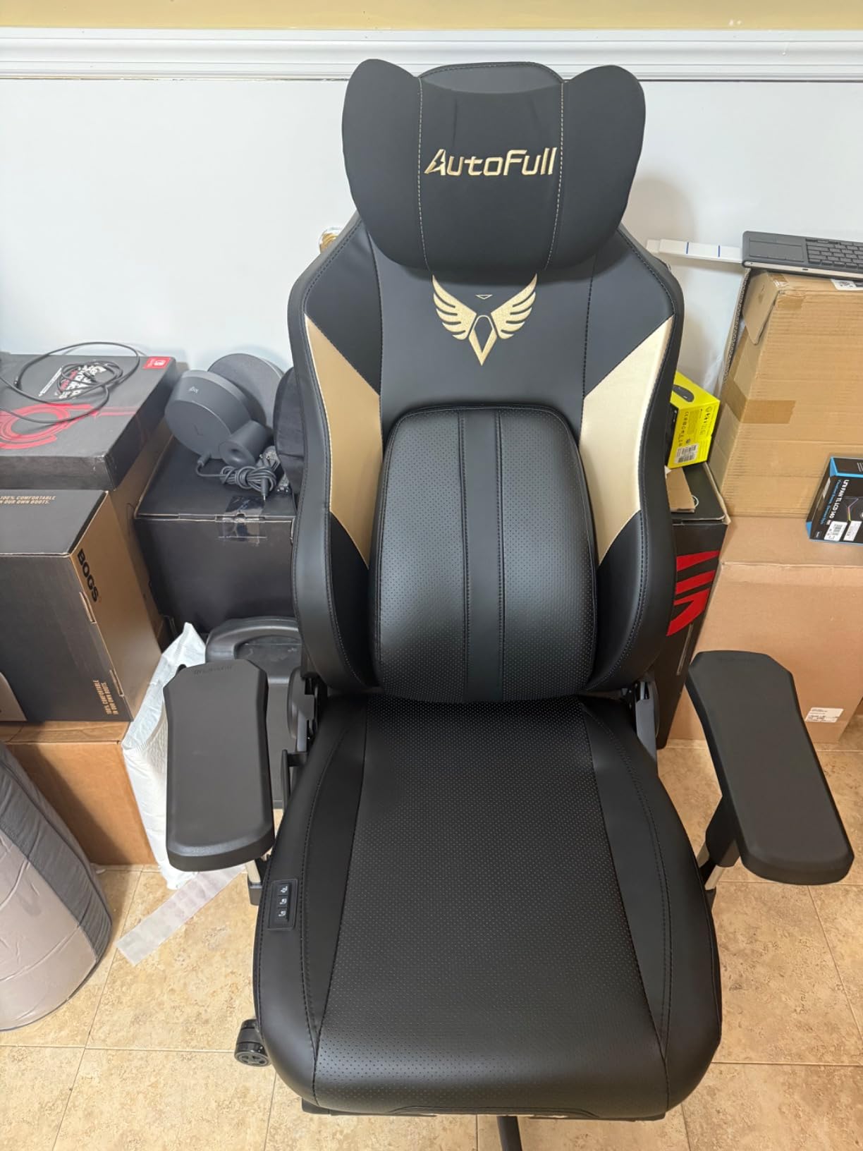 AutoFull M6 Ergonomic Gaming Chair with 3rd-Gen Dynamic Lumbar Support, Lumbar & Leg Massage, Ventilated & Heated Seat, 360-Degree Mechanical Armrests, Retractable Footrest (Black) customer photo 1
