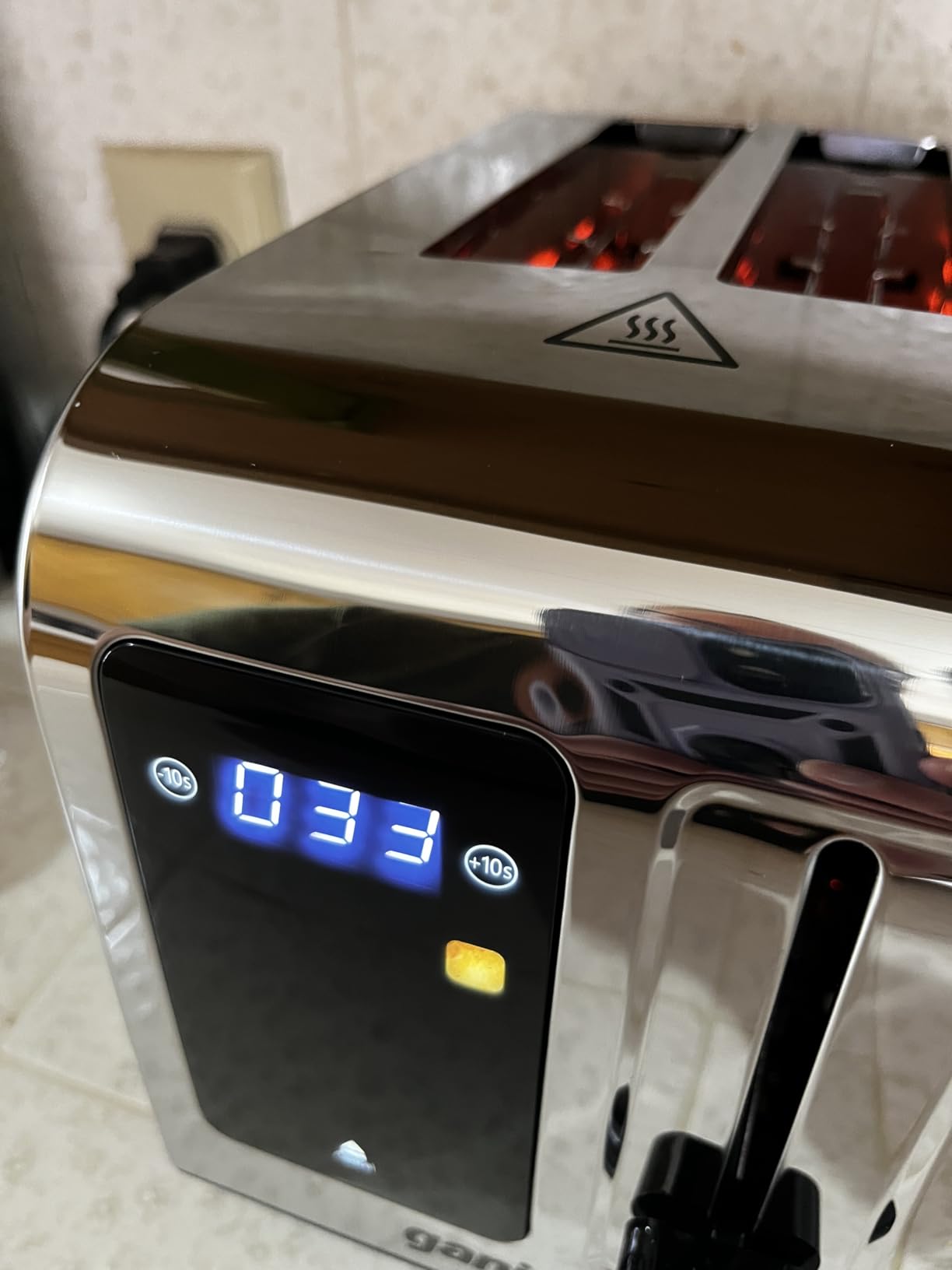 Ganiza Smart Toaster 2 Slice with Touchscreen, Digital Countdown Timer, Touch Screen Toaster Wide Slot, Full Stainless Steel, Defrost Reheat Cancel, +/-10s Fine-Tune, Removable Crumb Tray, Max 925W customer photo 1