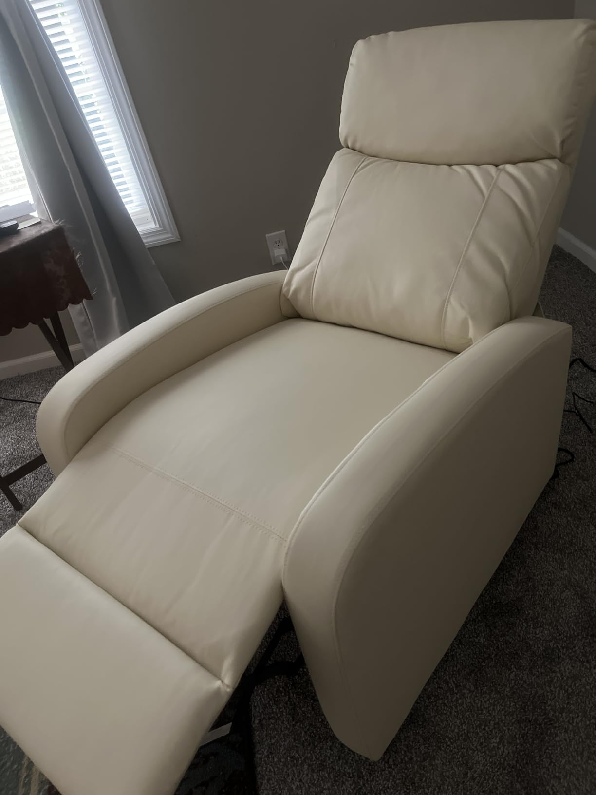 Sweetcrispy Massage Recliner Chair for Adults, Adjustable Home Theater Seating with Lumbar Support for Living Room, Modern Fabric Reclining for Small Space, Grey customer photo 1