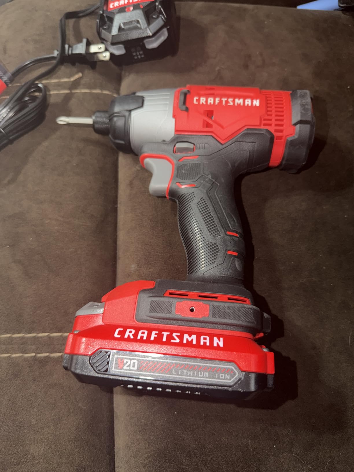 Cordless 1/4 Impact Driver with 2 Ah Lithium Ion Battery, Charger and PH2 Screwdriving Bit, LED Light, High Torque, Variable Speed, 2900 RPM (CMCF801D1) customer photo 2