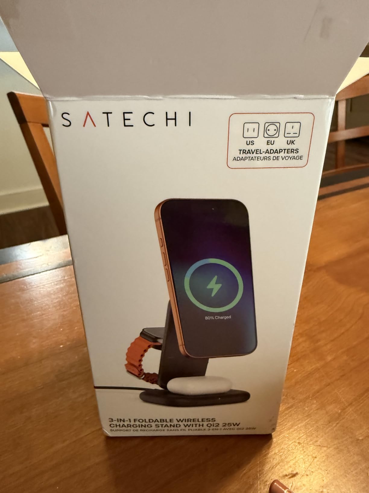 3-in-1 Qi2 Wireless Charging Station, 25W Fast Magnetic Charger, Foldable Charging Stand for iPhone 17, Apple Watch Series 11, AirPods, 45W USB C Adapter Included, Space Black customer photo 2