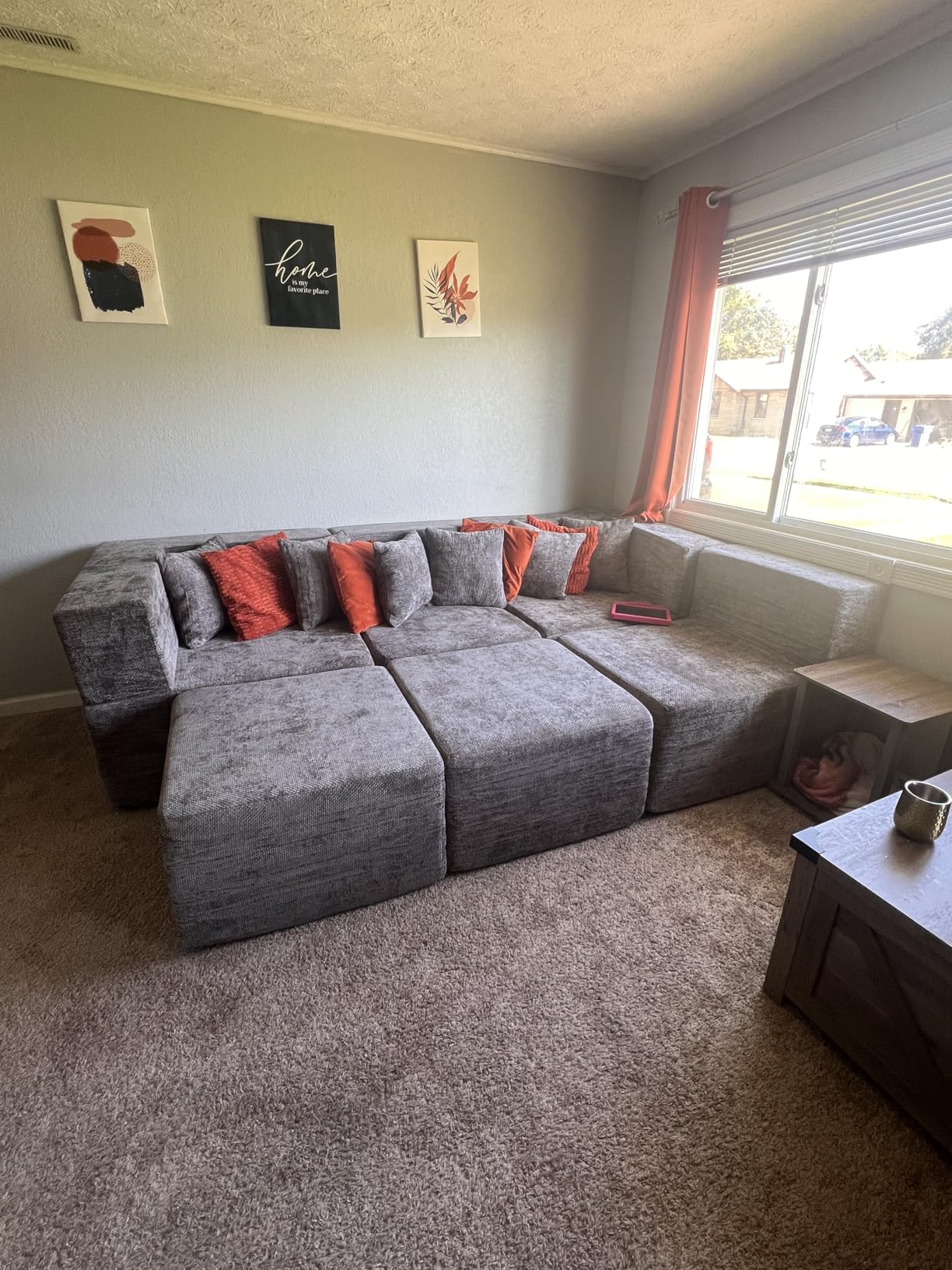 MONVANE Modular Sectional Sofa, Oversized 8 Seat Convertible U Shaped Couch with Ottoman, Comfy Teddy Velvet Cloud Couch with Deep Seat, Sectional Couches for Living Room, No Assembly Required, Green customer photo 1