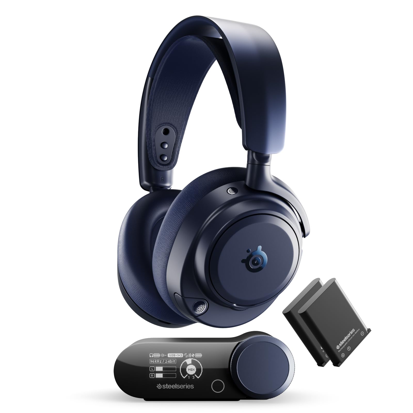 SteelSeries Arctis Nova Pro Omni - Hi-Res Wireless Gaming Headset, 96kHz/24bit, ANC, ClearCast Pro Mic, AI Noise Rejection, Mobile App, Mix 2.4GHz + BT, OmniPlay PC+PlayStation+Xbox - Midnight Blue customer photo 1