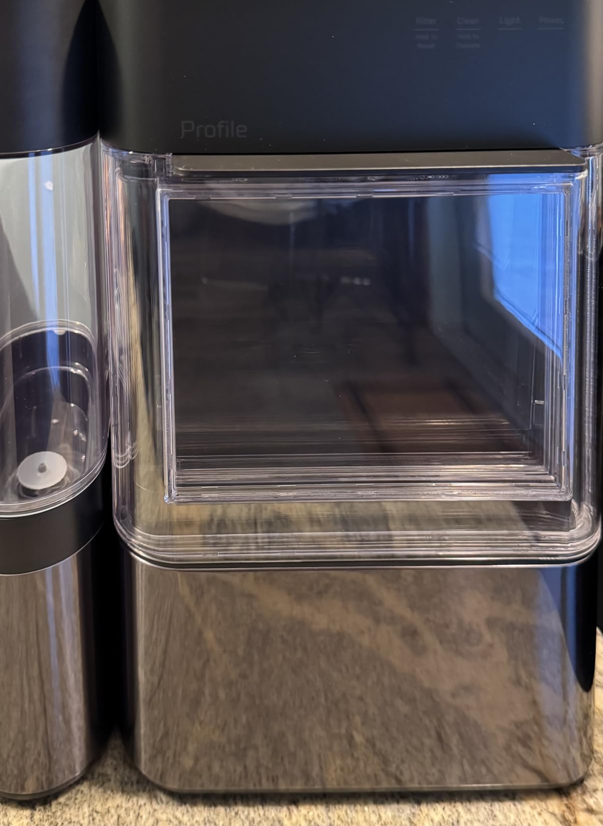 GE Profile Opal Ultra, Countertop Nugget Ice Maker, 1 Gal XL Side Tank, Amazon Exclusive, 38 lbs/Day, Pebble Pellet Crushed Ice Machine, WiFi Stainless Steel customer photo 2
