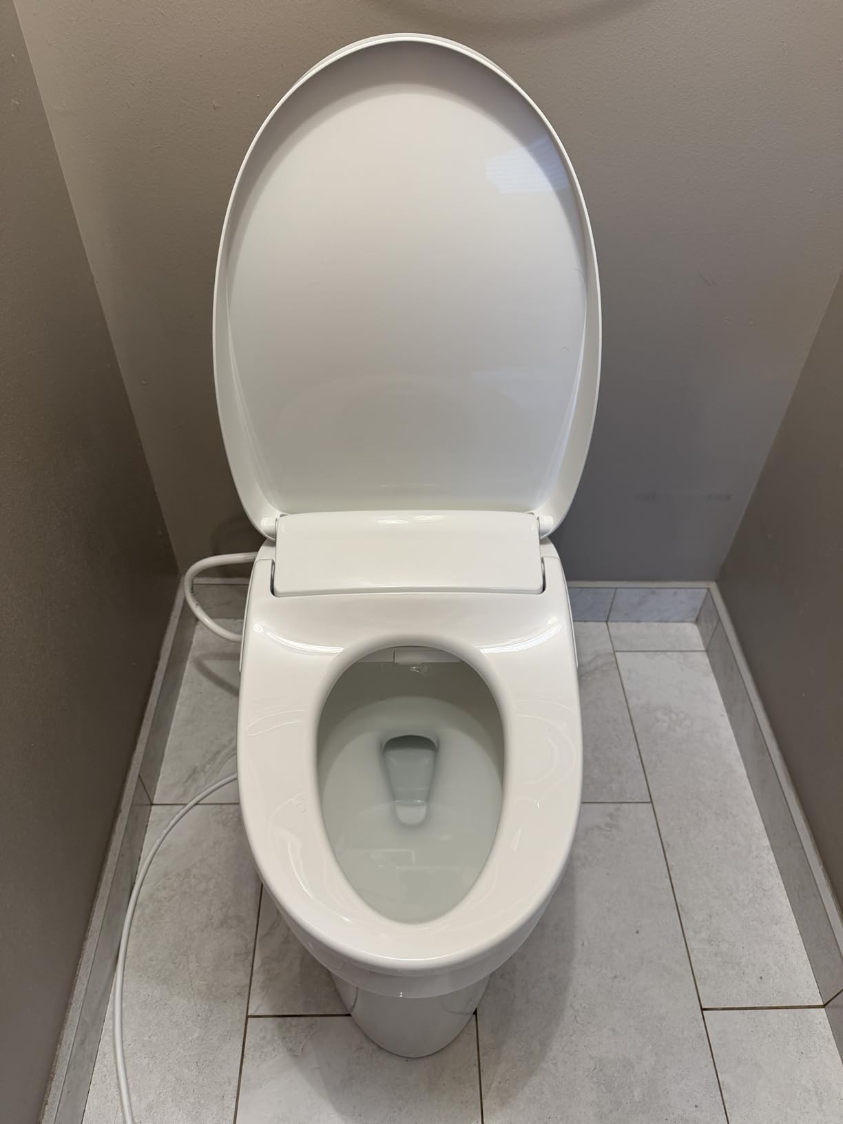 Kohler PureWash E835 Elongated Electric Bidet Toilet Seat with Handheld Remote Control, Adjustable Position, Temperature and Pressure, Self Cleaning, Heated Seat, Warm Water + Air, White customer photo 1