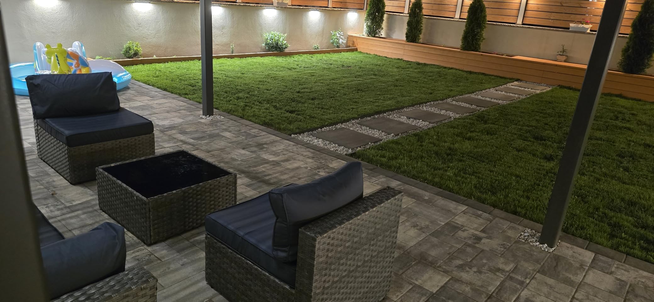 Shintenchi 7 Pieces Outdoor Patio Furniture Sets, Patio Sectional Sofa Couch, Gray PE Wicker Furniture Modular Patio Conversation Sets Patio Sofa with Washable Cushions, Aegean Blue customer photo 2