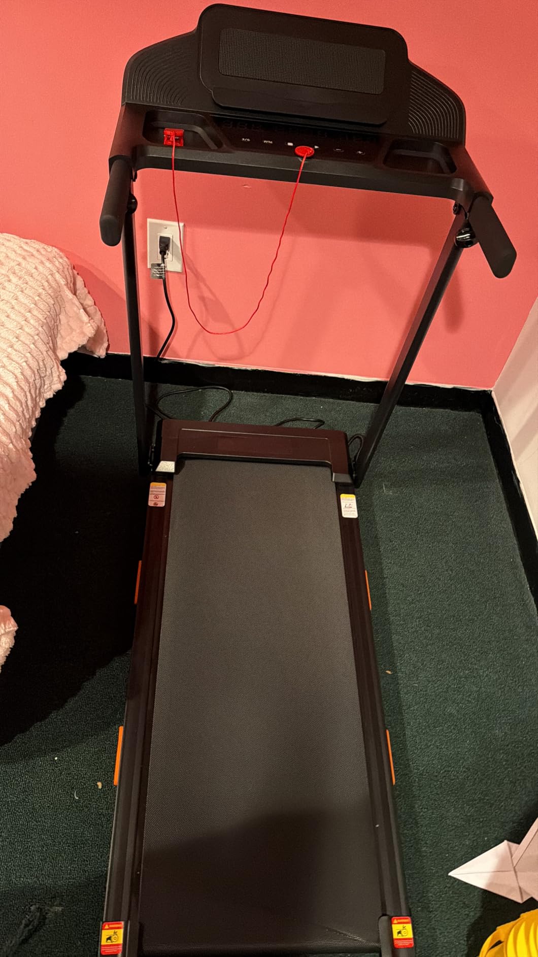 CURSOR FITNESS 16% Incline Treadmill, 3.0HP Foldable Walking Pad with 3 LED Displays customer photo 2