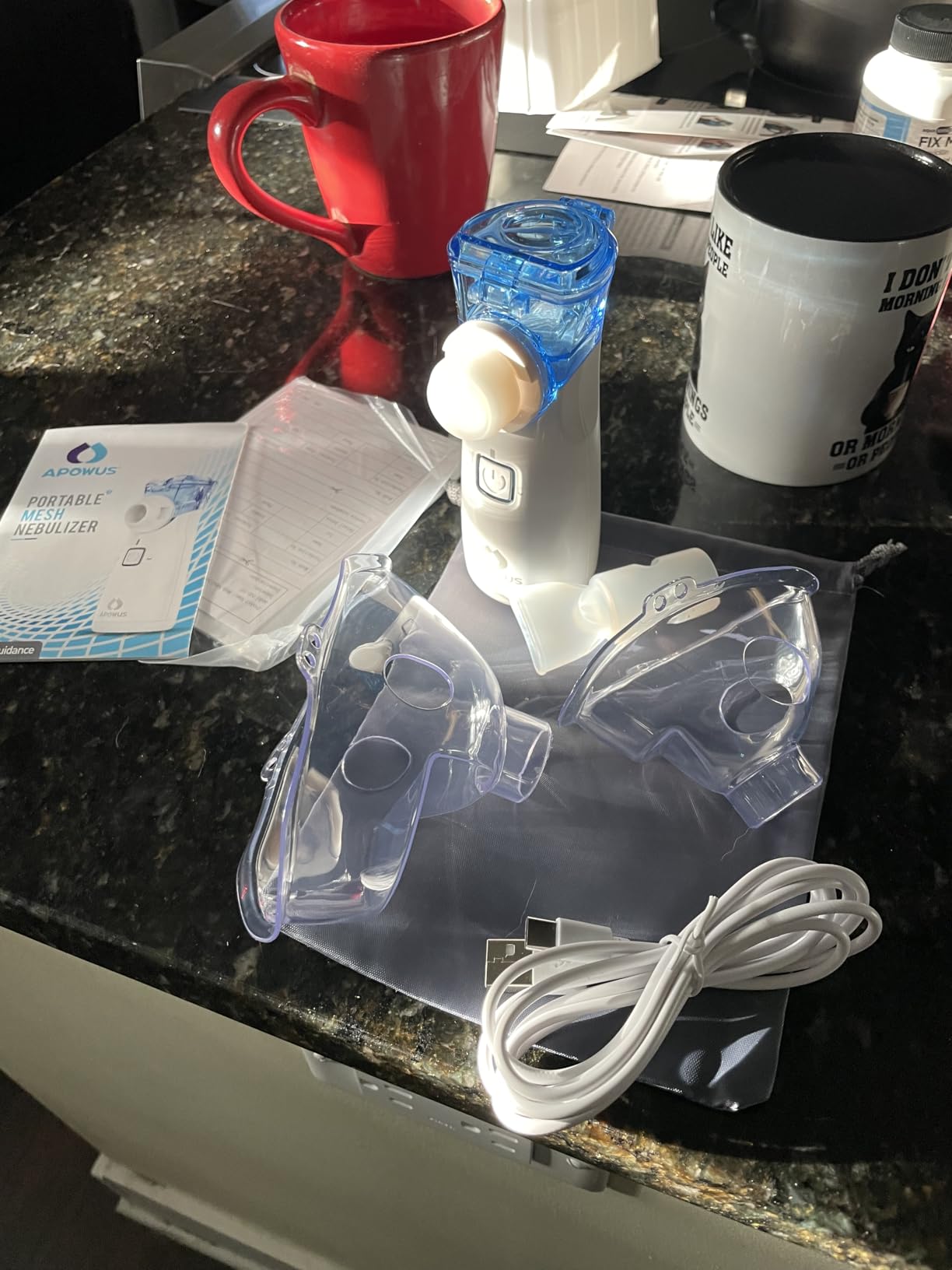Portable Nebulizer with 2 Masks and 1 Mouthpiece Adjustable Mist Rate, Handheld Nebulizer Machine for Pets, Lightweight and Easy to Use customer photo 1
