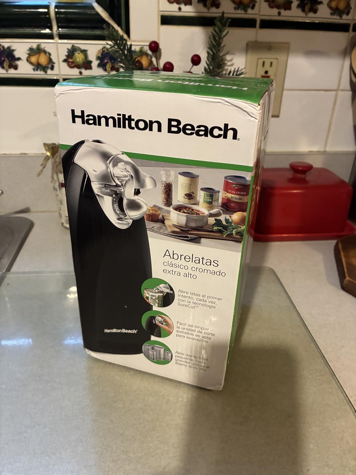 Hamilton Beach Classic Chrome Electric Can Opener with Automatic Shutoff | Patented SureCut Technology Easily Aligns Can | Knife Sharpener | Cord Storage | Extra Tall | Black | 76380J customer photo 2